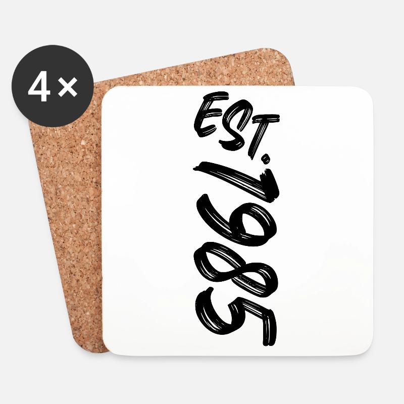 Est. 1985 - Established 1985 - Geburtstag Geschenk - Untersetzer (4er-Set) - Weiß