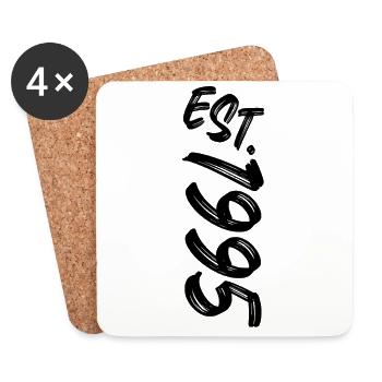 Est. 1995 - Established 1995 - Geburtstag Geschenk - Untersetzer (4er-Set) - Weiß - Vorne