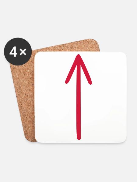 Pfeil selbst gestalten DIY - Untersetzer (4er-Set) - Weiß