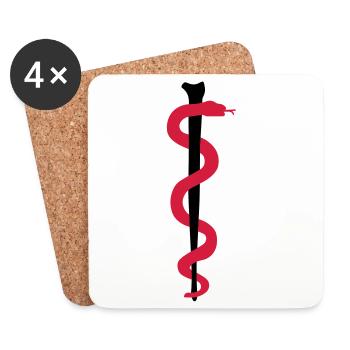 Rod of Asclepius - Coasters (set of 4) - white - Front