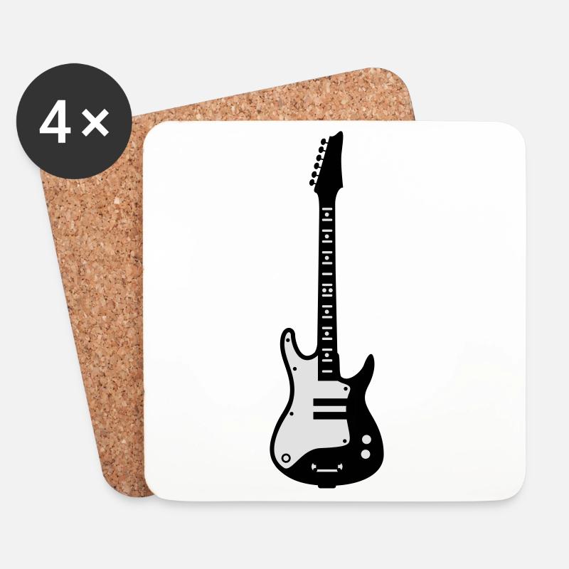 Gitarre - Untersetzer (4er-Set) - Weiß