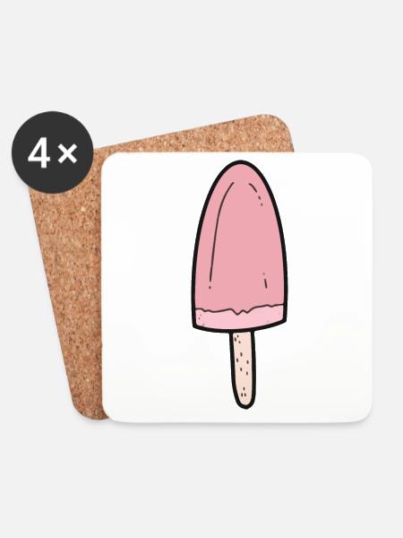 Eis am Stiel - Untersetzer (4er-Set) - Weiß
