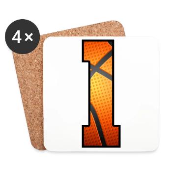 Kids 1st Birthday Basketball Player 1 Year Old - Coasters (set of 4) - white - Front