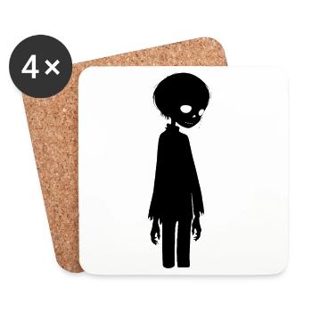 Être sombre - Dessous de verre (lot de 4) - blanc - Devant