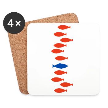 Single Fish - Untersetzer (4er-Set) - Weiß - Vorne