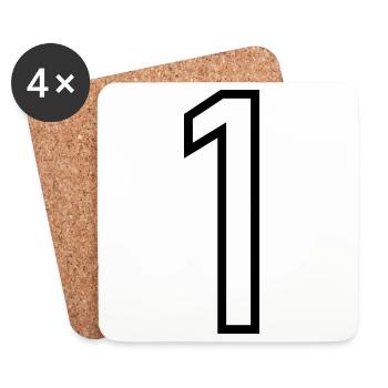 1. 1 AN. 1er ANNIVERSAIRE. ANNIVERSAIRE 1 AN - Dessous de verre (lot de 4) - blanc - Devant