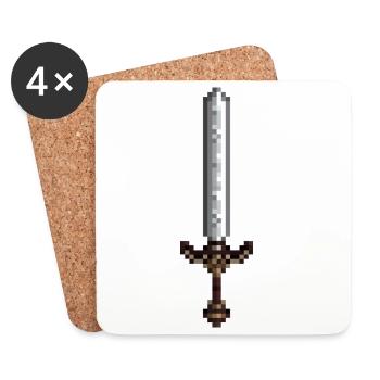 Sword pixel art retro style 8 bit - Coasters (set of 4) - white - Front