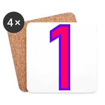 1. 1 AN. 1er ANNIVERSAIRE. ANNIVERSAIRE 1 AN - Dessous de verre (lot de 4) - blanc - Devant