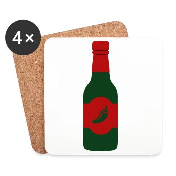 Hot Sauce Chili Sauce Spicy Food BBQ Crew - Coasters (set of 4) - white - Front