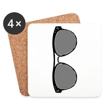 Coolness through sunglasses - Coasters (set of 4) - white - Front