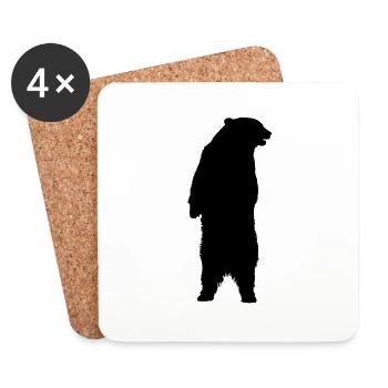 bear standing animal - Coasters (set of 4) - white - Front