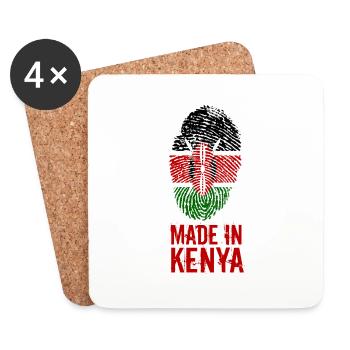 Made In Kenya / Kenia - Untersetzer (4er-Set) - Weiß - Vorne