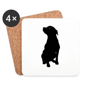 Chien - Dessous de verre (lot de 4) - blanc - Devant
