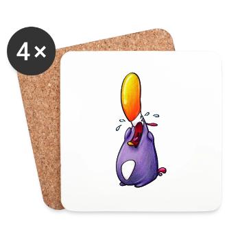 plärrender pinguin - Untersetzer (4er-Set) - Weiß - Vorne