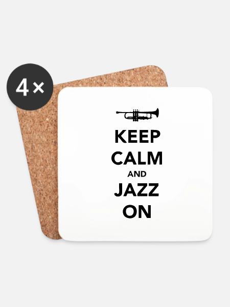 Keep Calm and Jazz On - Trumpet - Coasters (set of 4) - white