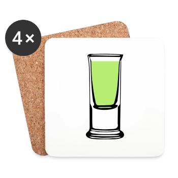 Schnapsglas - Untersetzer (4er-Set) - Weiß - Vorne