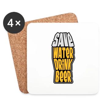 Save Water Drink Beer - Coasters (set of 4) - white - Front
