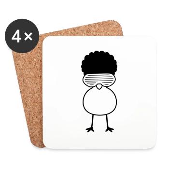 Funky Chick - Dessous de verre (lot de 4) - blanc - Devant
