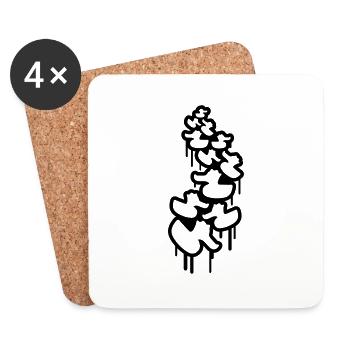 Rubber Duck Graffiti - Coasters (set of 4) - white - Front