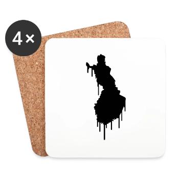 Finland Graffiti - Dessous de verre (lot de 4) - blanc - Devant