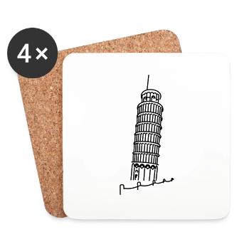 Schiefe Turm von Pisa / Leaning Tower of Pisa (1c) - Coasters (set of 4) - white - Front