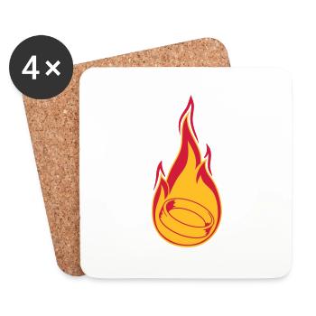 feuer flamme brennen heiss fackel heiraten ring ho - Untersetzer (4er-Set) - Weiß - Vorne