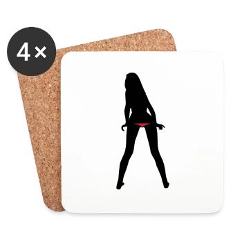 sexy tanga girl - Untersetzer (4er-Set) - Weiß - Vorne