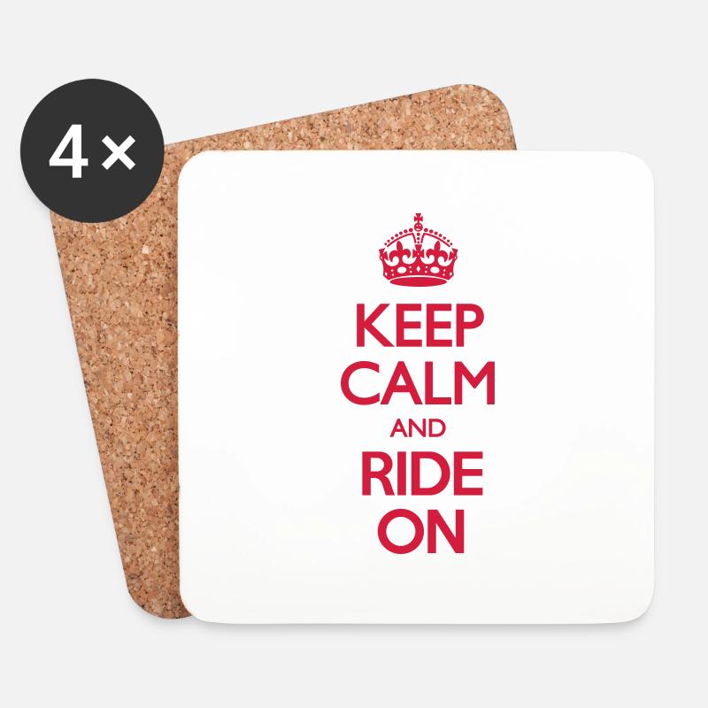 Keep Calm and Ride On - Untersetzer (4er-Set) - Weiß