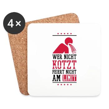 wer_nicht_kotzt_feiert_nicht_am_limit_2f - Untersetzer (4er-Set) - Weiß - Vorne