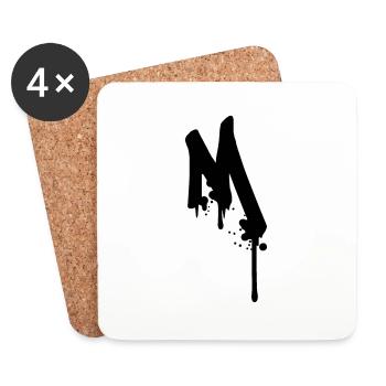 M graffiti drops Farbklex spray - Coasters (set of 4) - white - Front