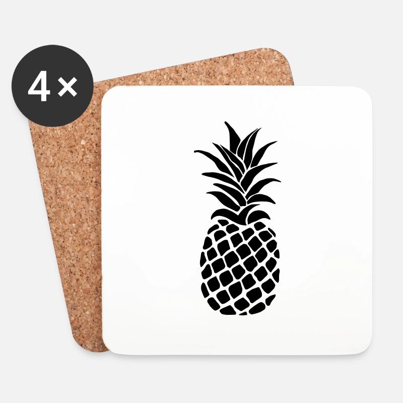 pineapple - Coasters (set of 4) - white