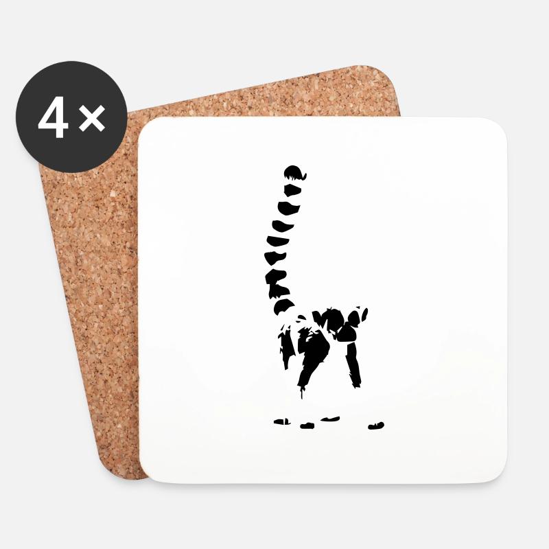 lemur - Untersetzer (4er-Set) - Weiß