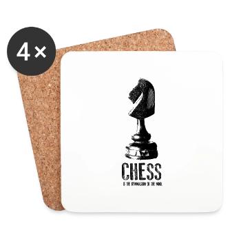 Schach - Untersetzer (4er-Set) - Weiß - Vorne