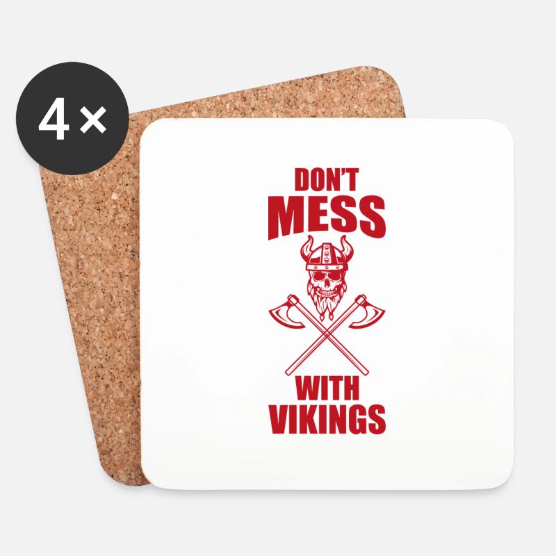 Don't mess with vikings Don't mess with vikings - Untersetzer (4er-Set) - Weiß