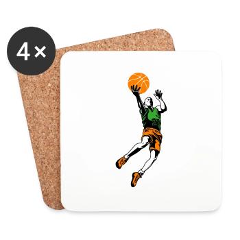 basketball basket basketteur - Dessous de verre (lot de 4) - blanc - Devant