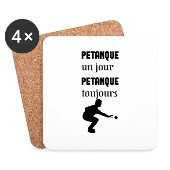 Pétanque un jour pétanque toujours - Dessous de verre (lot de 4) - blanc - Devant