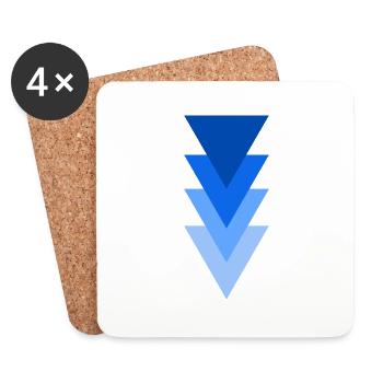 triangle of shades of the color blue - Coasters (set of 4) - white - Front