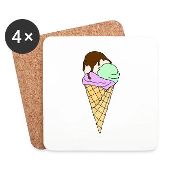 Eis - Untersetzer (4er-Set) - Weiß - Vorne