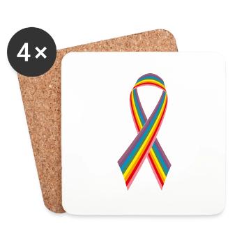 Pride Bändchen pour LBGT Solidarité - Dessous de verre (lot de 4) - blanc - Devant