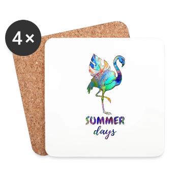 Heure d'été - Dessous de verre (lot de 4) - blanc - Devant