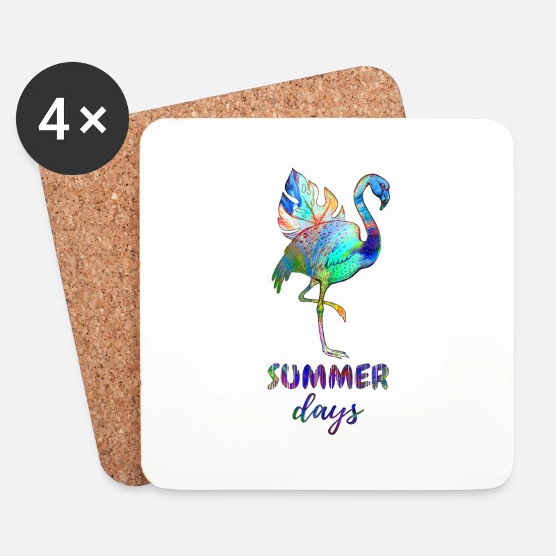 Sommerzeit - Untersetzer (4er-Set) - Weiß