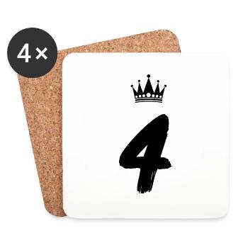 4 Krone - Untersetzer (4er-Set) - Weiß - Vorne