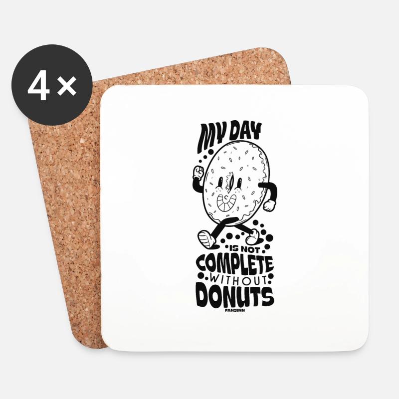 Donut - Untersetzer (4er-Set) - Weiß