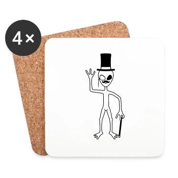 Mr. Alien waves friendly - Coasters (set of 4) - white - Front