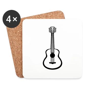 Design Guitarist Guitar Play - Coasters (set of 4) - white - Front