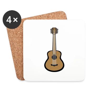 Guitariste Guitare Play Design - Dessous de verre (lot de 4) - blanc - Devant