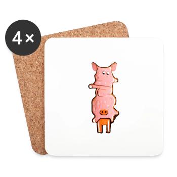 Pigs Funny - Coasters (set of 4) - white - Front