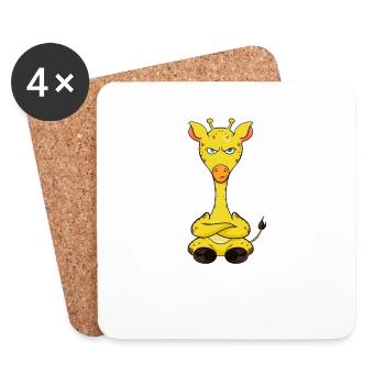Nope Funny Lazy Giraffe - Untersetzer (4er-Set) - Weiß - Vorne