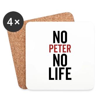 Nein Peter Kein Leben - Untersetzer (4er-Set) - Weiß - Vorne