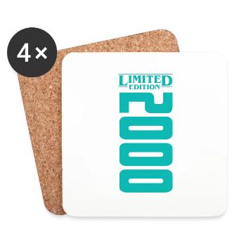 2000 Limited Edition Geburtstagsdesign - Untersetzer (4er-Set) - Weiß - Vorne